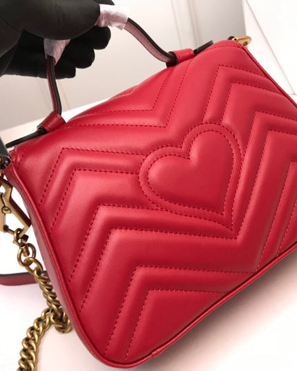 Gucci Marmont Mini Top Handle Bag 547260 Red