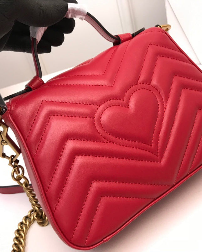 Gucci Marmont Mini Top Handle Bag 547260 Red
