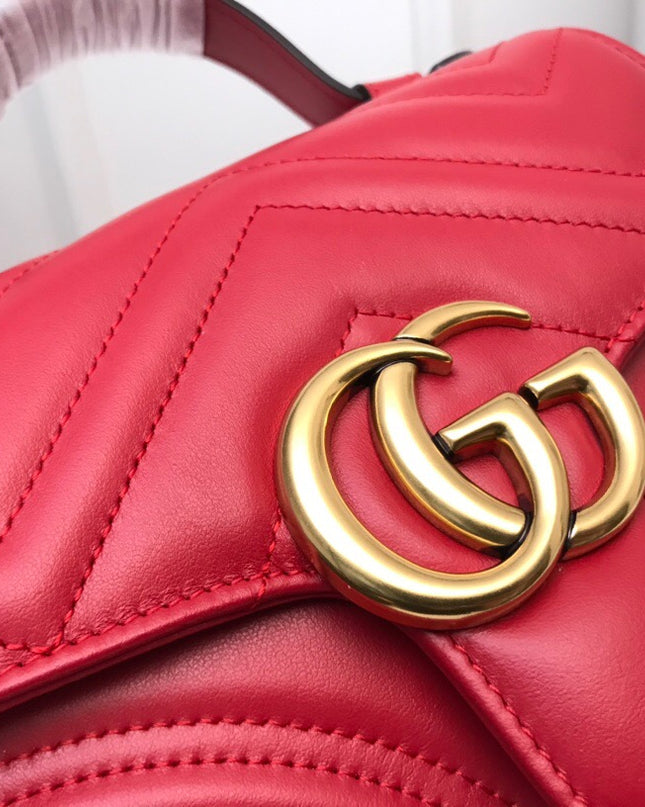 Gucci Marmont Mini Top Handle Bag 547260 Red