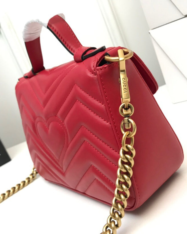 Gucci Marmont Mini Top Handle Bag 547260 Red