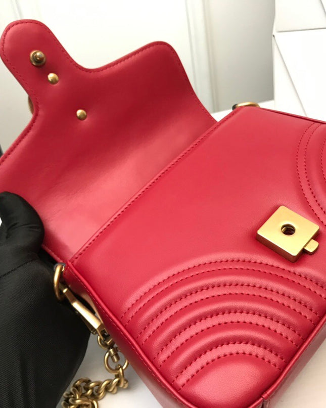 Gucci Marmont Mini Top Handle Bag 547260 Red