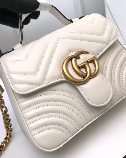 Gucci Marmont Mini Top Handle Bag 547260 White