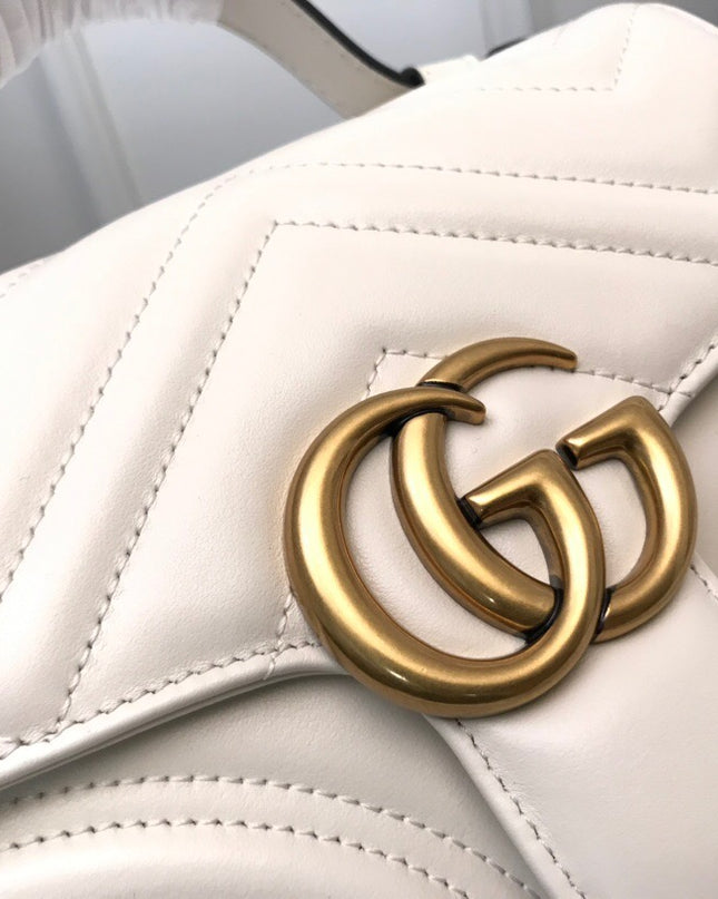 Gucci Marmont Mini Top Handle Bag 547260 White