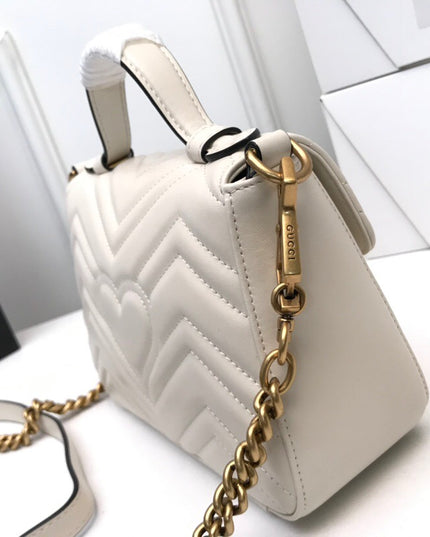 Gucci Marmont Mini Top Handle Bag 547260 White