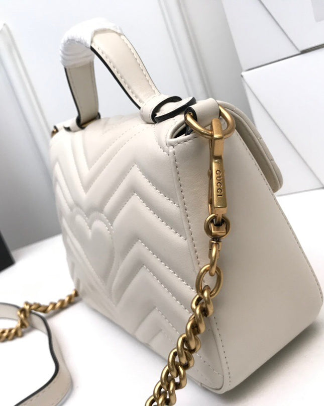 Gucci Marmont Mini Top Handle Bag 547260 White