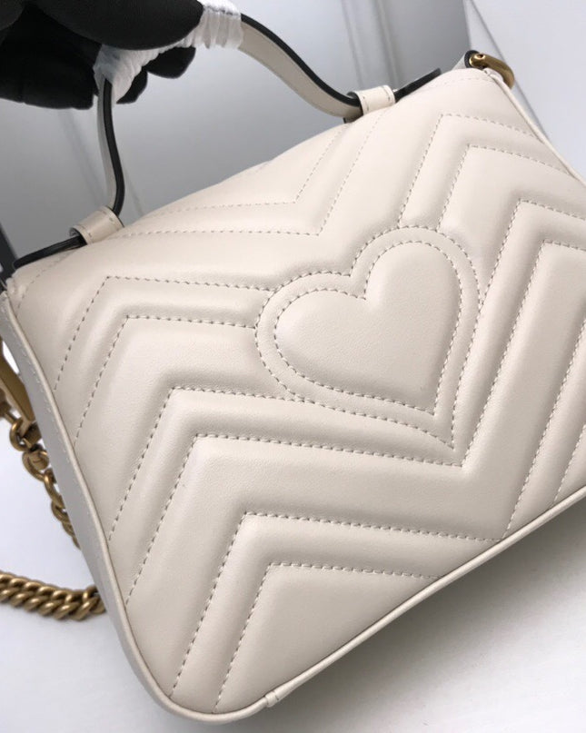 Gucci Marmont Mini Top Handle Bag 547260 White