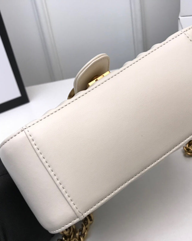 Gucci Marmont Mini Top Handle Bag 547260 White