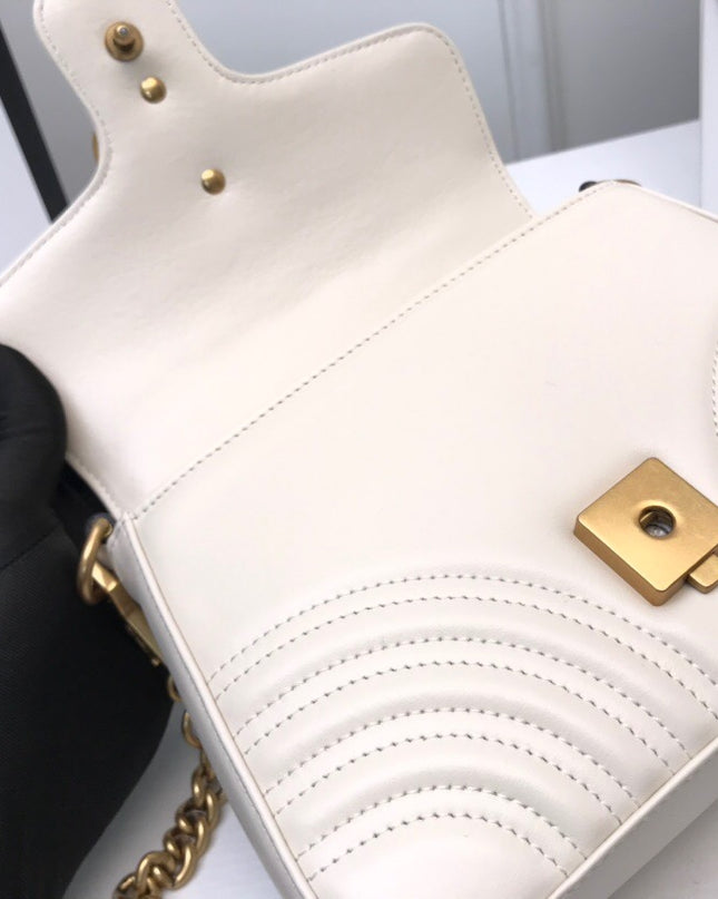 Gucci Marmont Mini Top Handle Bag 547260 White