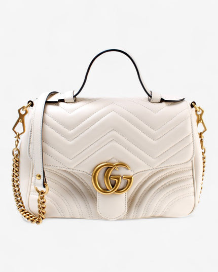 Gucci Marmont Mini Top Handle Bag 547260 White
