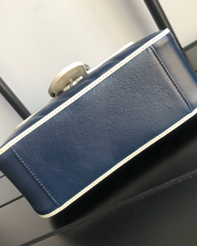 Gucci Marmont Mini Top Handle Bag 583571 Blue