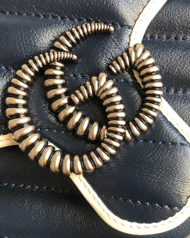 Gucci Marmont Mini Top Handle Bag 583571 Blue