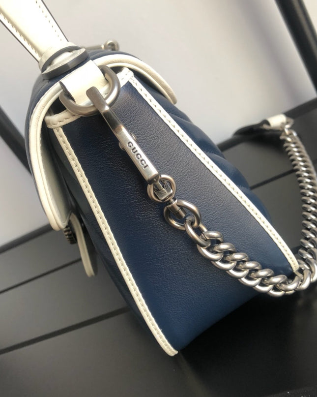 Gucci Marmont Mini Top Handle Bag 583571 Blue