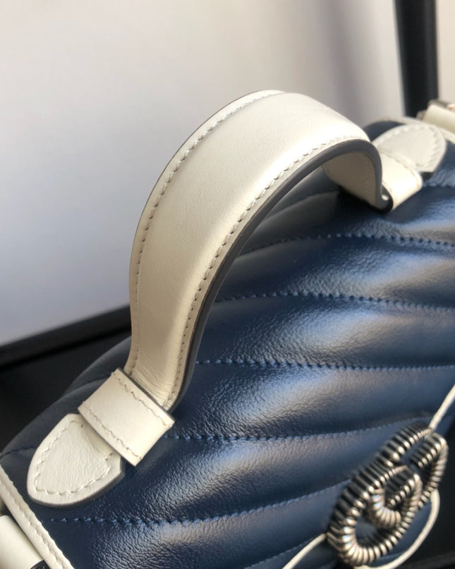 Gucci Marmont Mini Top Handle Bag 583571 Blue
