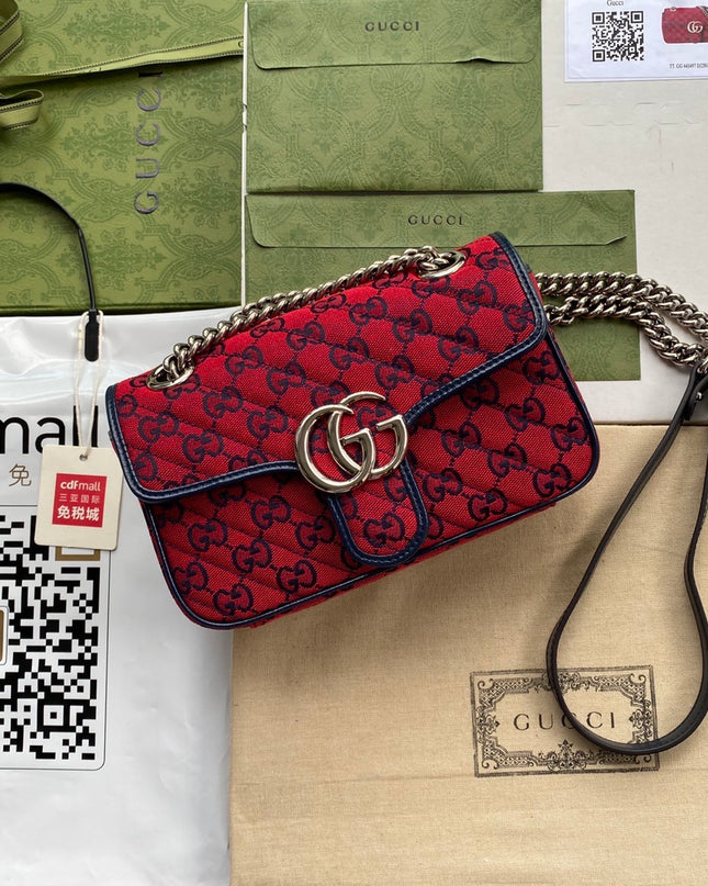 Gucci Marmont Multicolor Mini Shoulder Bag 446744 – Red GG Canvas