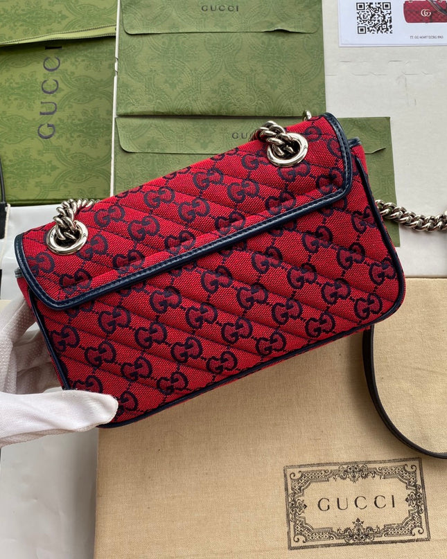 Gucci Marmont Multicolor Mini Shoulder Bag 446744 – Red GG Canvas