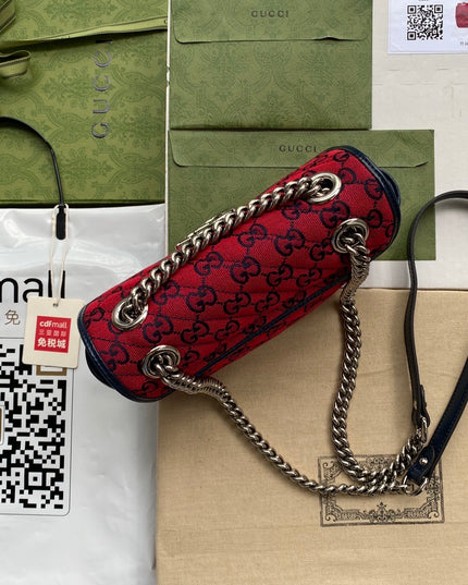 Gucci Marmont Multicolor Mini Shoulder Bag 446744 – Red GG Canvas
