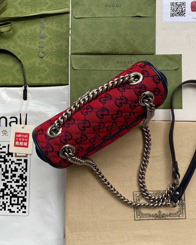 Gucci Marmont Multicolor Mini Shoulder Bag 446744 – Red GG Canvas