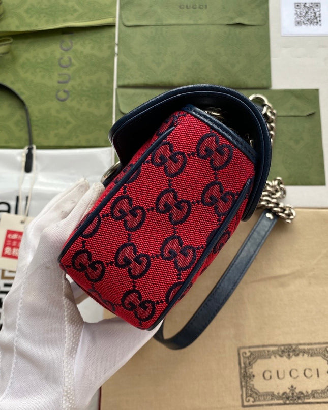 Gucci Marmont Multicolor Mini Shoulder Bag 446744 – Red GG Canvas
