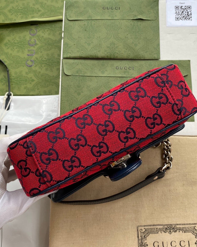 Gucci Marmont Multicolor Mini Shoulder Bag 446744 – Red GG Canvas