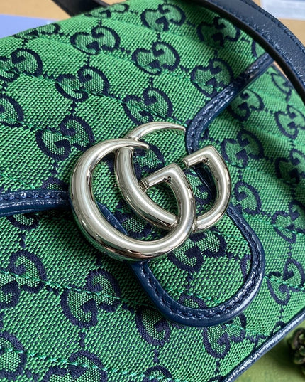Gucci Marmont Multicolor Mini Top Handle Bag 583571 - Green