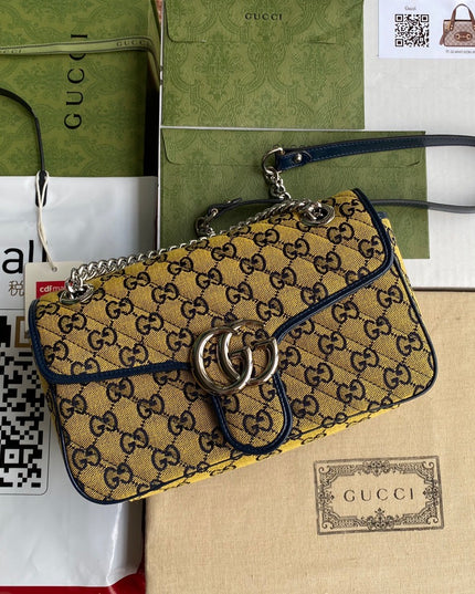 Gucci Marmont Multicolor Small Shoulder Bag 443497 – Yellow GG Canvas