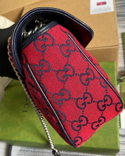 Gucci Marmont Multicolor Small Shoulder Bag 443497 - Red