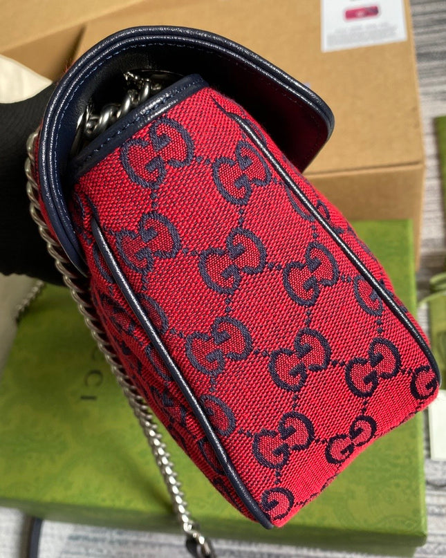 Gucci Marmont Multicolor Small Shoulder Bag 443497 - Red