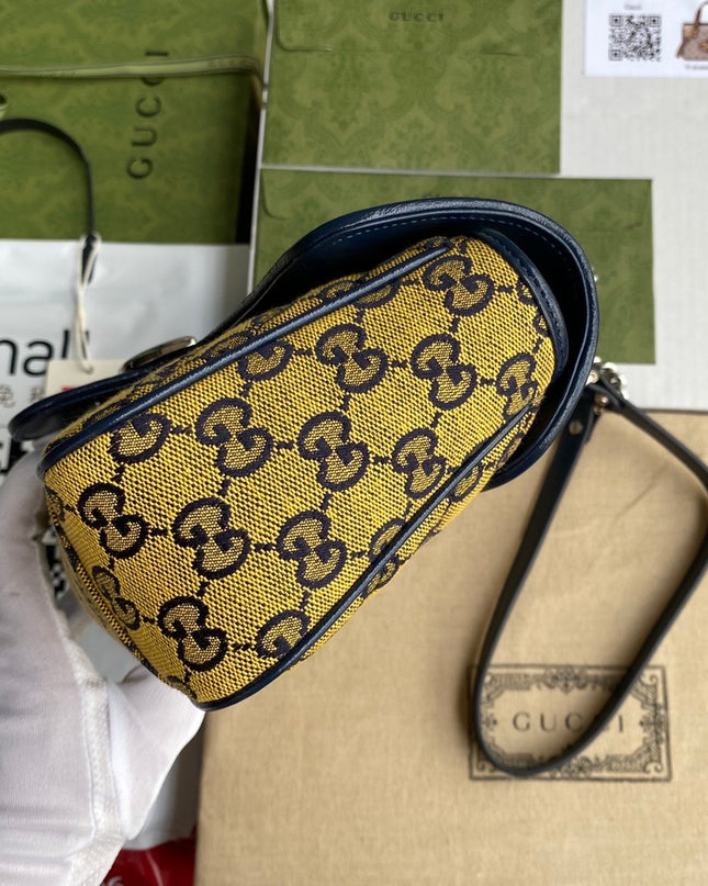 Gucci Marmont Multicolor Small Shoulder Bag 443497 – Yellow GG Canvas