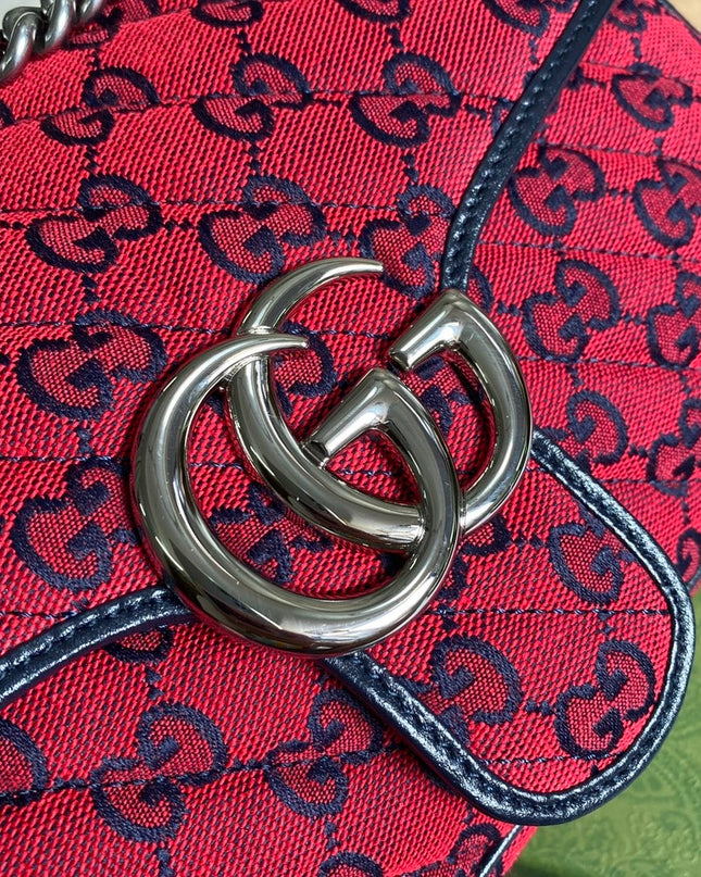 Gucci Marmont Multicolor Small Shoulder Bag 443497 - Red