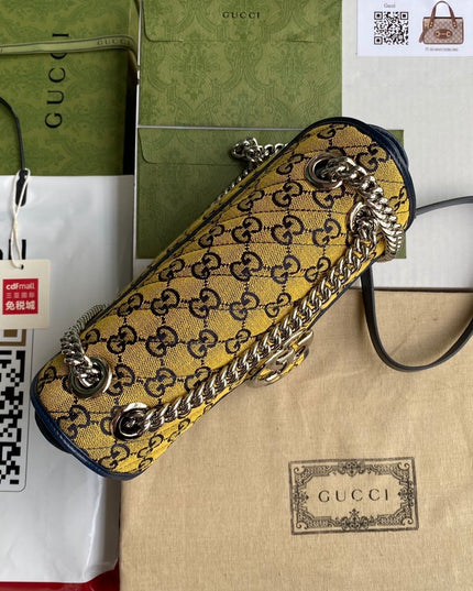 Gucci Marmont Multicolor Small Shoulder Bag 443497 – Yellow GG Canvas