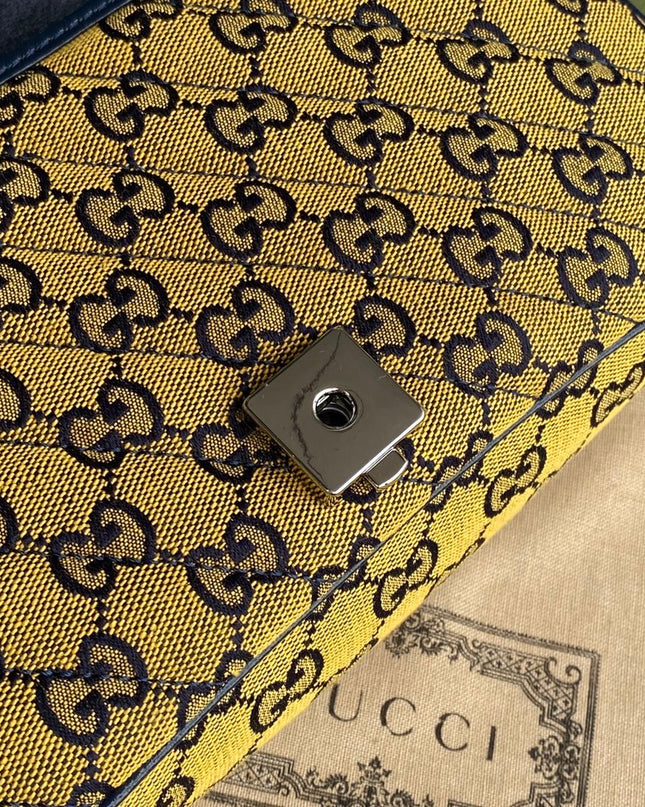 Gucci Marmont Multicolor Small Shoulder Bag 443497 – Yellow GG Canvas