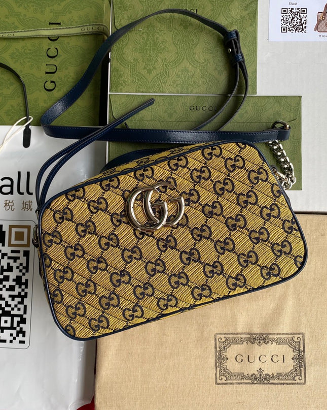 Gucci Marmont Multicolor Small Shoulder Bag 447632 – Beige GG Canvas