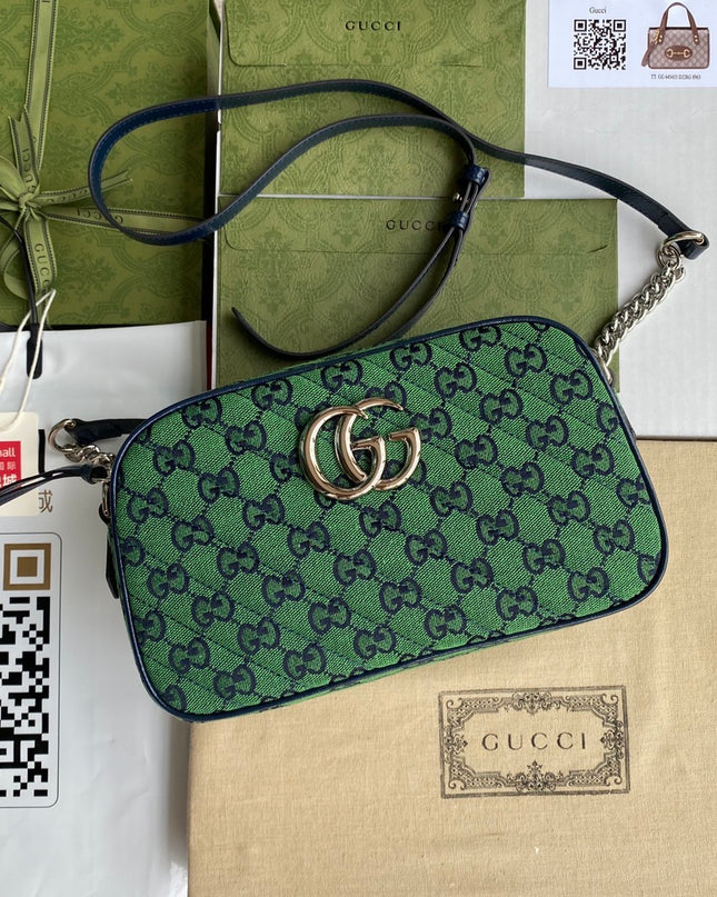Gucci Marmont Multicolor Small Shoulder Bag 447632 - Green