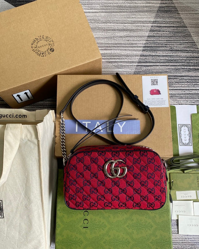 Gucci Marmont Multicolor Small Shoulder Bag 447632 - Red
