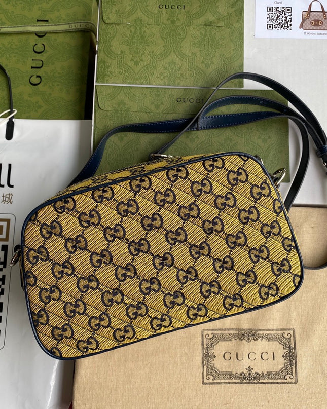 Gucci Marmont Multicolor Small Shoulder Bag 447632 – Beige GG Canvas