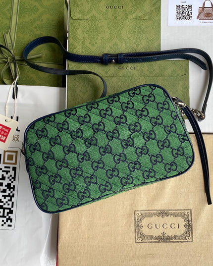 Gucci Marmont Multicolor Small Shoulder Bag 447632 - Green