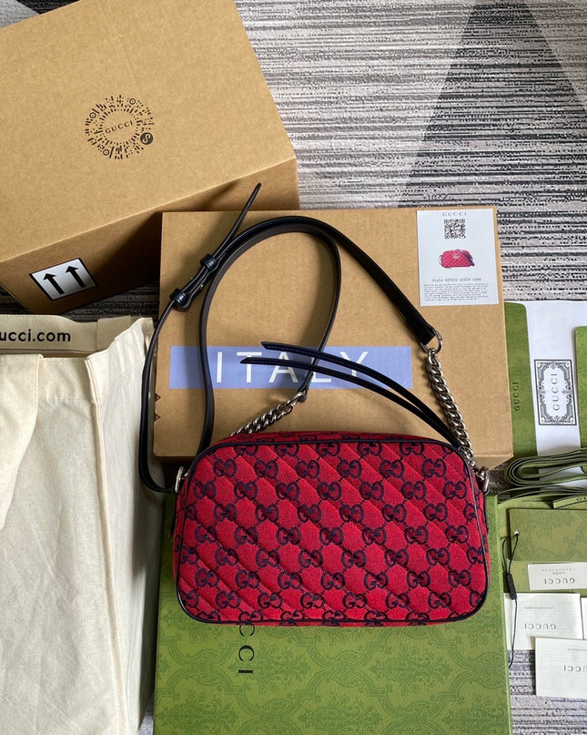 Gucci Marmont Multicolor Small Shoulder Bag 447632 - Red