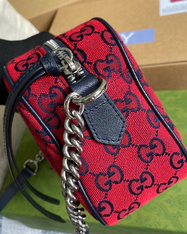 Gucci Marmont Multicolor Small Shoulder Bag 447632 - Red