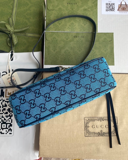 Gucci Marmont Multicolor Small Shoulder Bag 447632 – Blue GG Canvas
