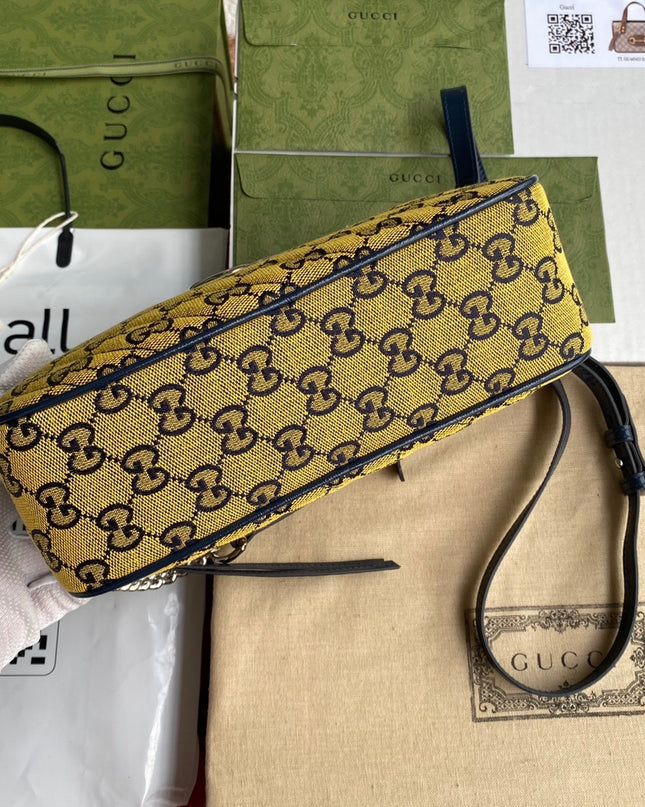 Gucci Marmont Multicolor Small Shoulder Bag 447632 – Beige GG Canvas