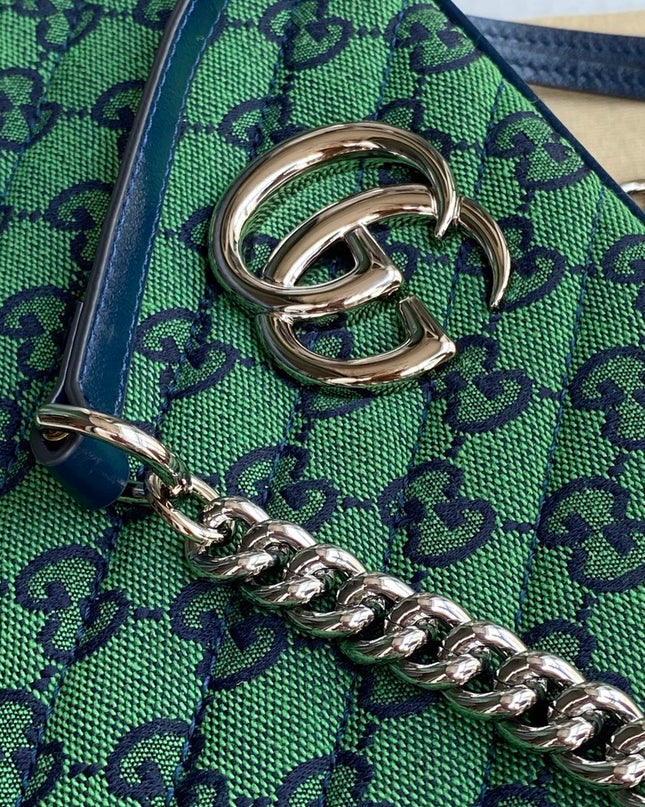 Gucci Marmont Multicolor Small Shoulder Bag 447632 - Green