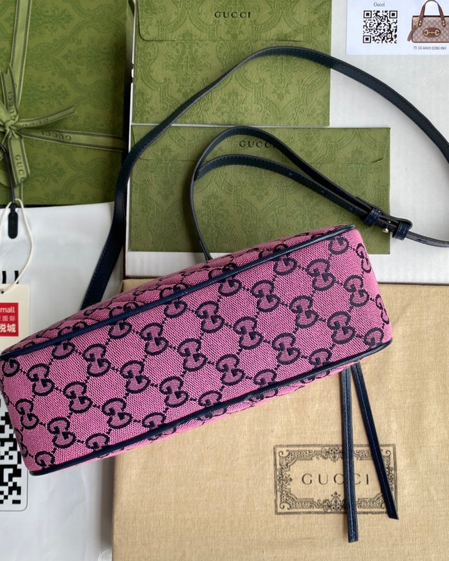 Gucci Marmont Multicolor Small Shoulder Bag 447632 – Pink GG Canvas