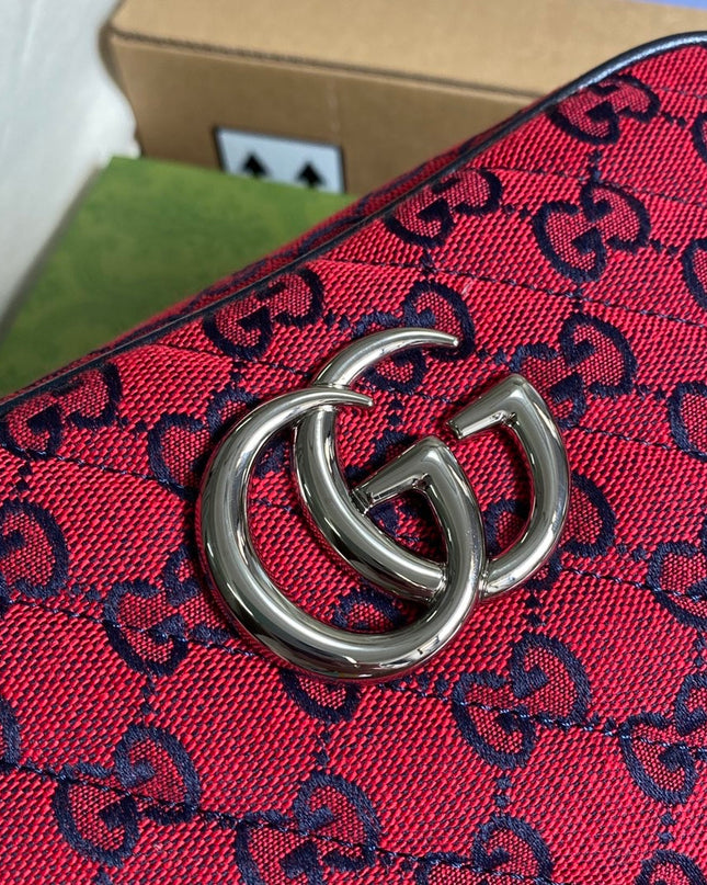 Gucci Marmont Multicolor Small Shoulder Bag 447632 - Red