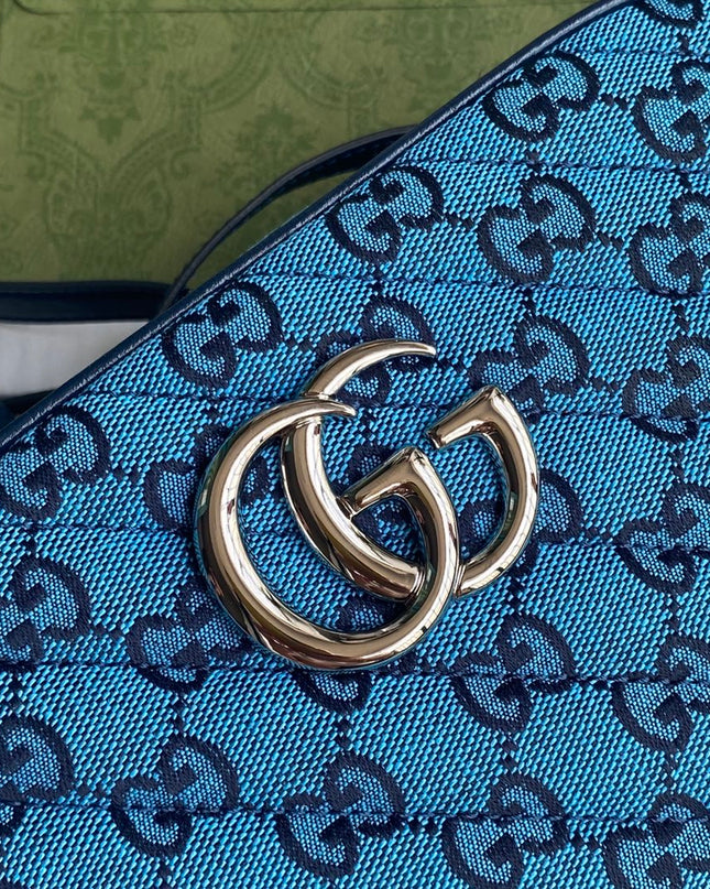 Gucci Marmont Multicolor Small Shoulder Bag 447632 – Blue GG Canvas