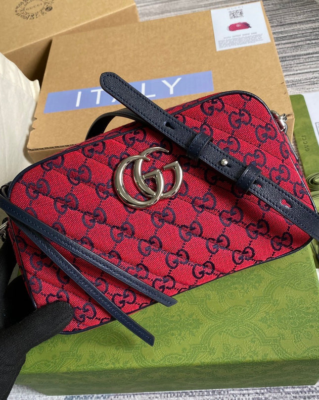 Gucci Marmont Multicolor Small Shoulder Bag 447632 - Red