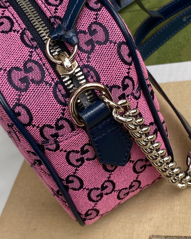 Gucci Marmont Multicolor Small Shoulder Bag 447632 – Pink GG Canvas