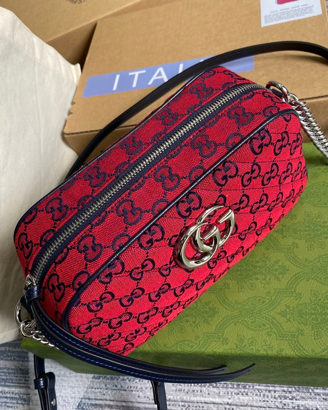 Gucci Marmont Multicolor Small Shoulder Bag 447632 - Red