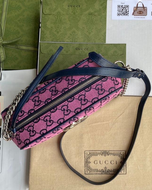 Gucci Marmont Multicolor Small Shoulder Bag 447632 – Pink GG Canvas