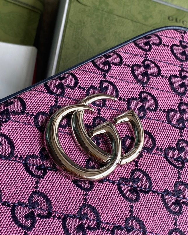 Gucci Marmont Multicolor Small Shoulder Bag 447632 – Pink GG Canvas
