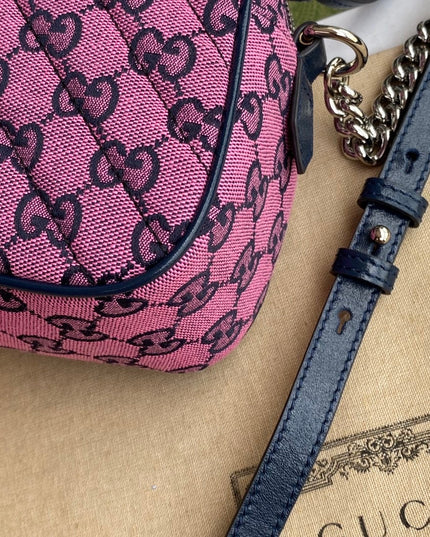 Gucci Marmont Multicolor Small Shoulder Bag 447632 – Pink GG Canvas